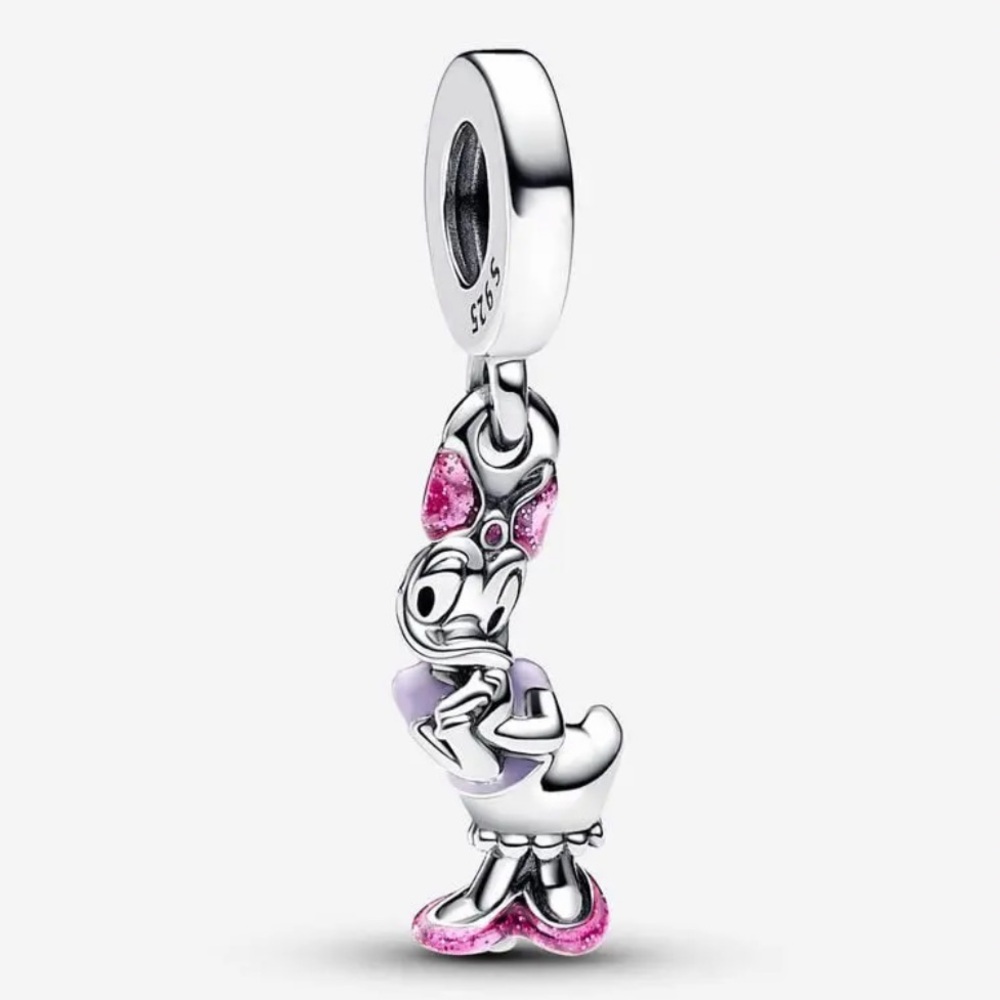 NWOT Disney Daisy Duck Dangle Charm Sterling Silver 925